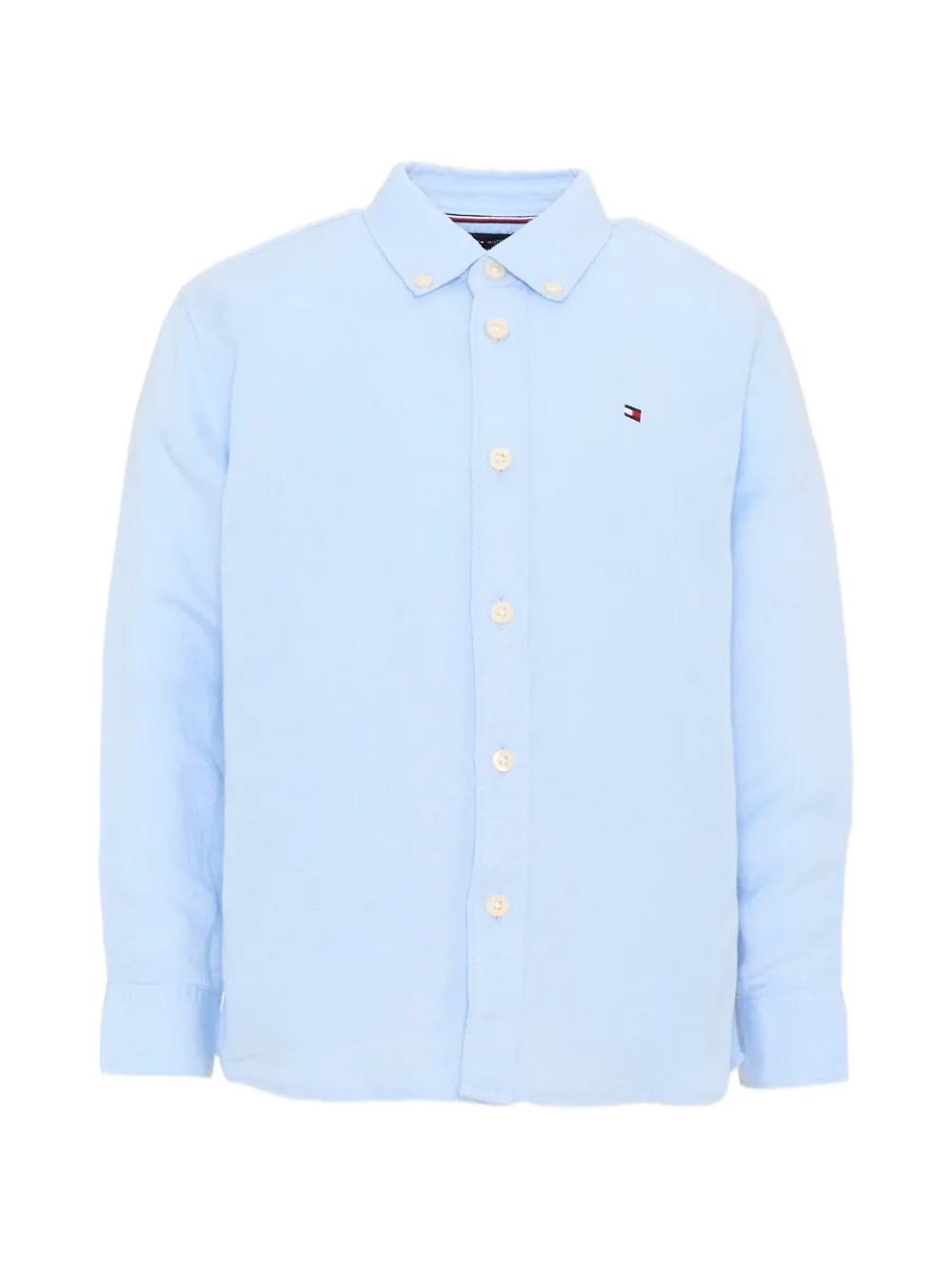Tommy Hilfiger Junior logo-embroidered button-down shirt - Blau