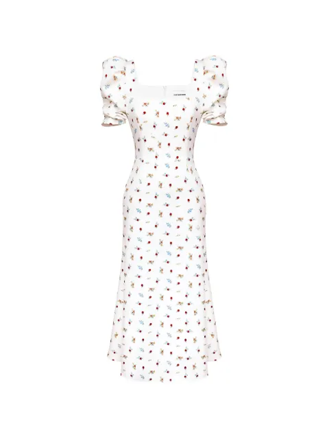 POST MERIDIEM floral-print puff-sleeve midi dress