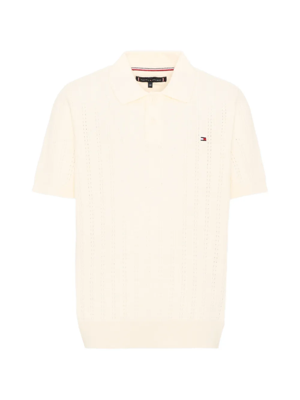 Tommy Hilfiger Junior pointelle-knit polo shirt - Toni neutri