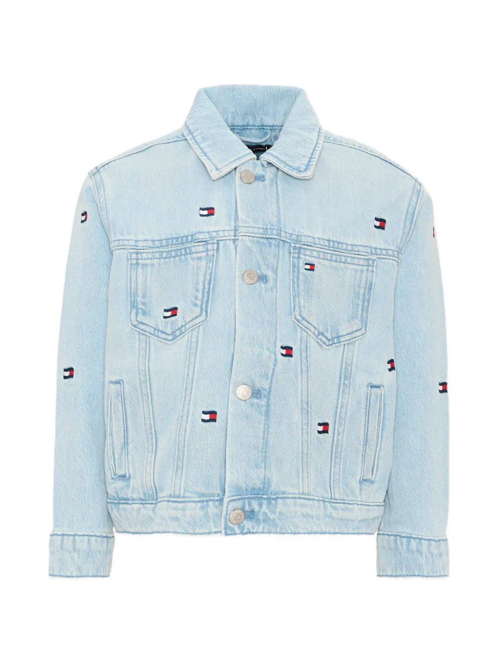 Tommy Hilfiger Junior embroidered-logo denim jacket - Blu