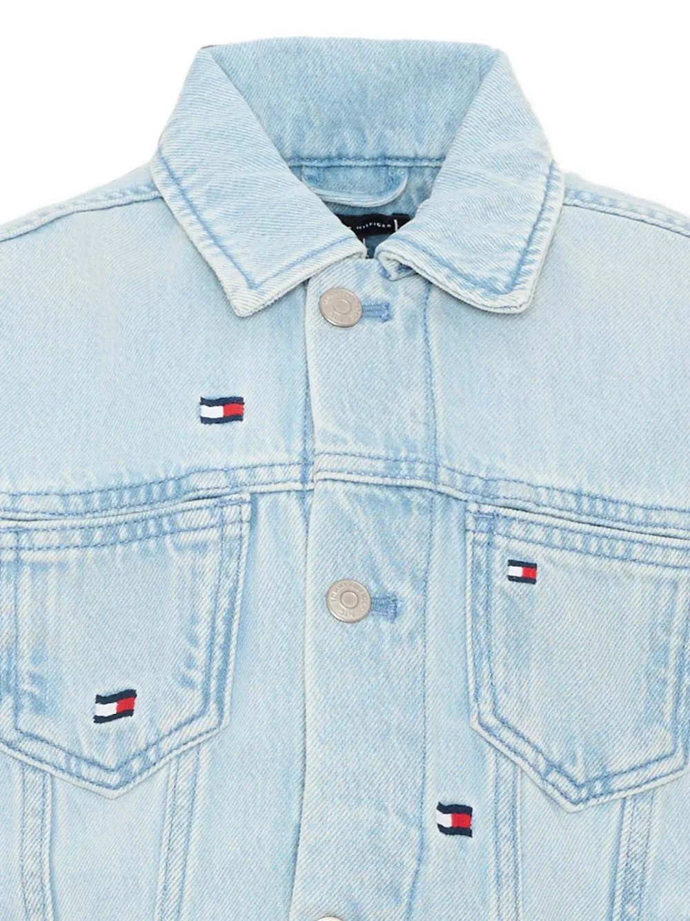 Tommy Hilfiger Junior Spijkerjack met geborduurd logo Blauw