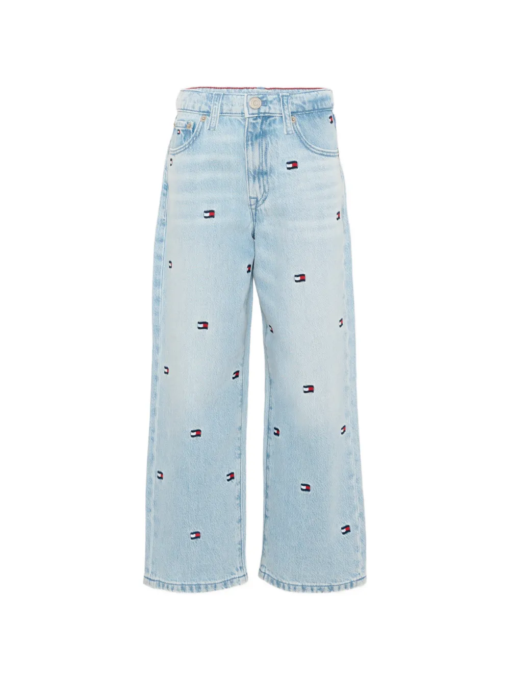 Tommy Hilfiger Junior logo-embroidered jeans - Blu