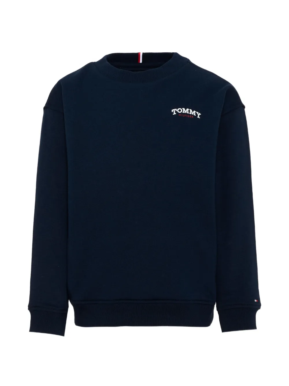 Tommy Hilfiger Junior logo-embroidered crew-neck sweatshirt - Blu