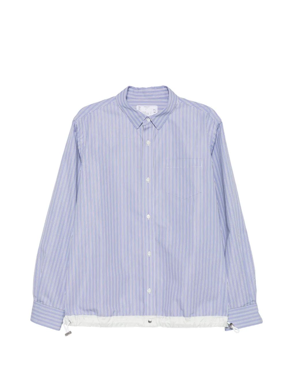 sacai striped drawstring-hem shirt