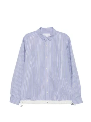 Sacai ストライプ レイヤードシャツ | ブルー | FARFETCH JP
