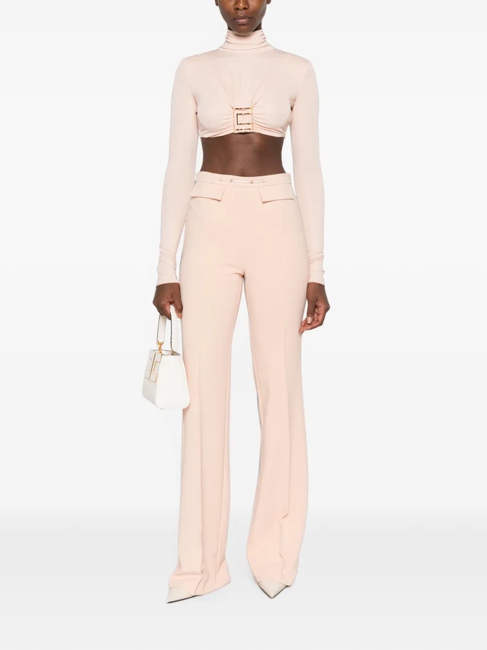 Elisabetta Franchi Body met logo-plakkaat en uitgesneden details Roze