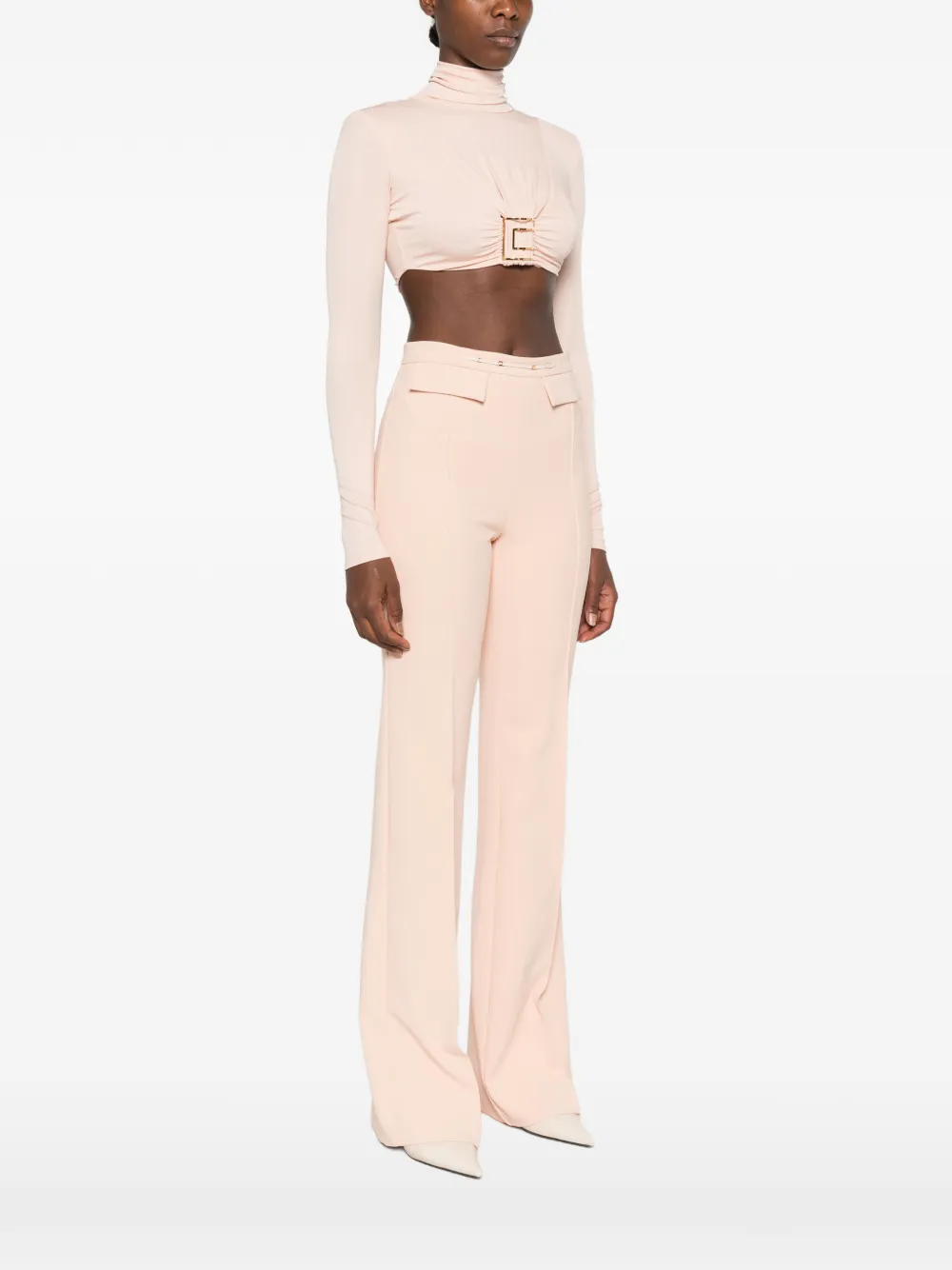 Elisabetta Franchi Body met logo-plakkaat en uitgesneden details Roze