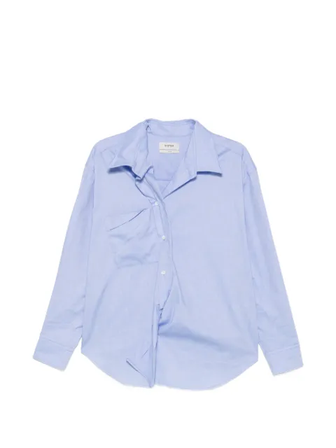 System asymmetric-front chest-pocket shirt