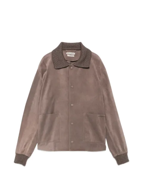 JW Anderson suede ribbed-trim jacket