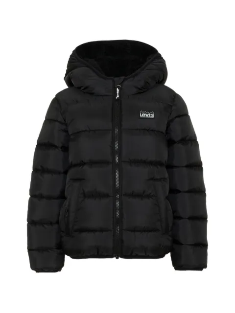Levi's Kids logo-patch hooded down jacket
