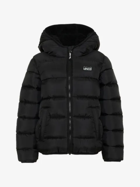 Levi's Kids logo-patch hooded down jacket