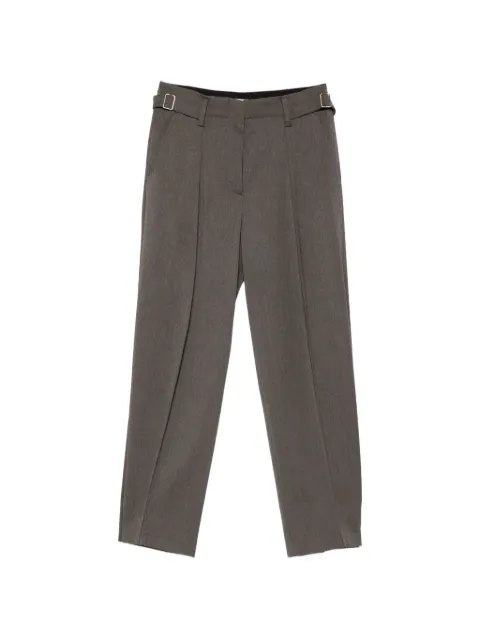 System buckle-detail pressed-crease tailored trousers