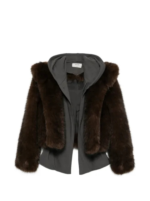 System faux-fur hooded jacket
