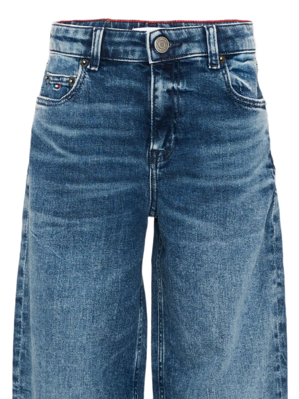 Tommy Hilfiger Junior Jeans met logo van stras en vervaagd effect Blauw