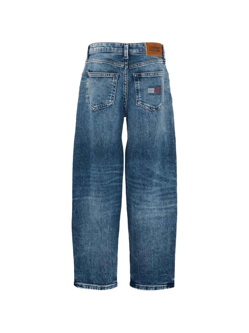 Tommy Hilfiger Junior Jeans met logo van stras en vervaagd effect Blauw