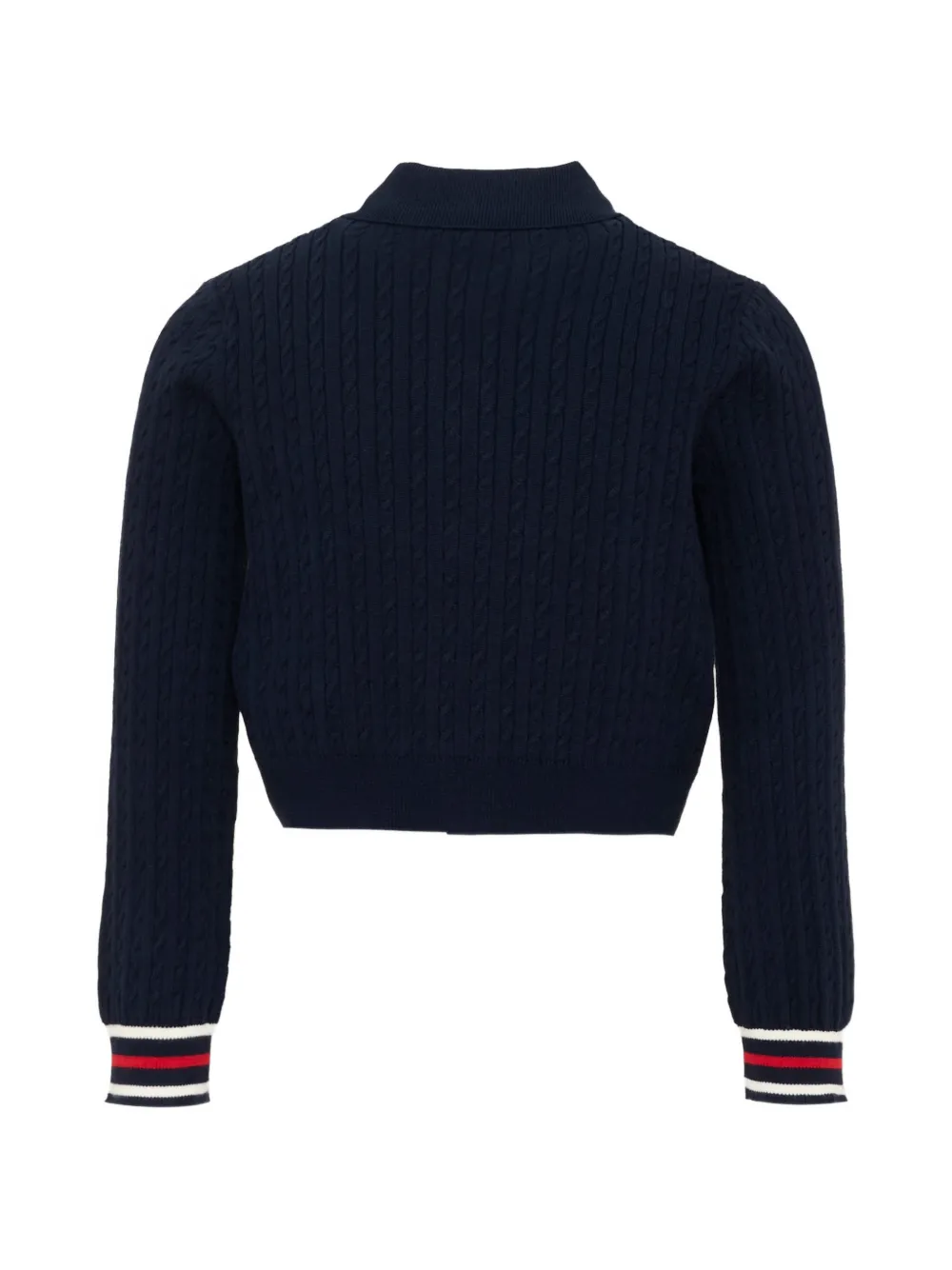 Tommy Hilfiger Junior Kabelgebreid vest met polokraag Blauw