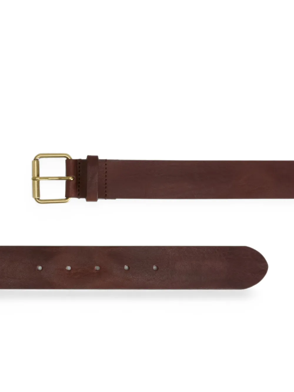 Woolrich distressed leather belt Bruin