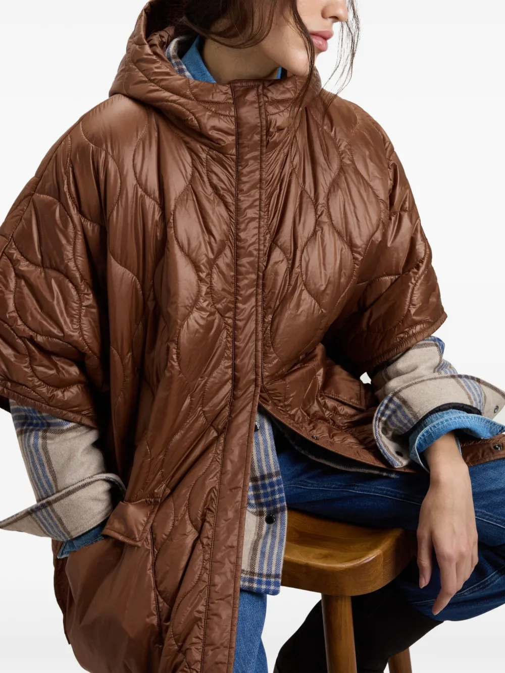 Woolrich Gewatteerde jas met capuchon Bruin
