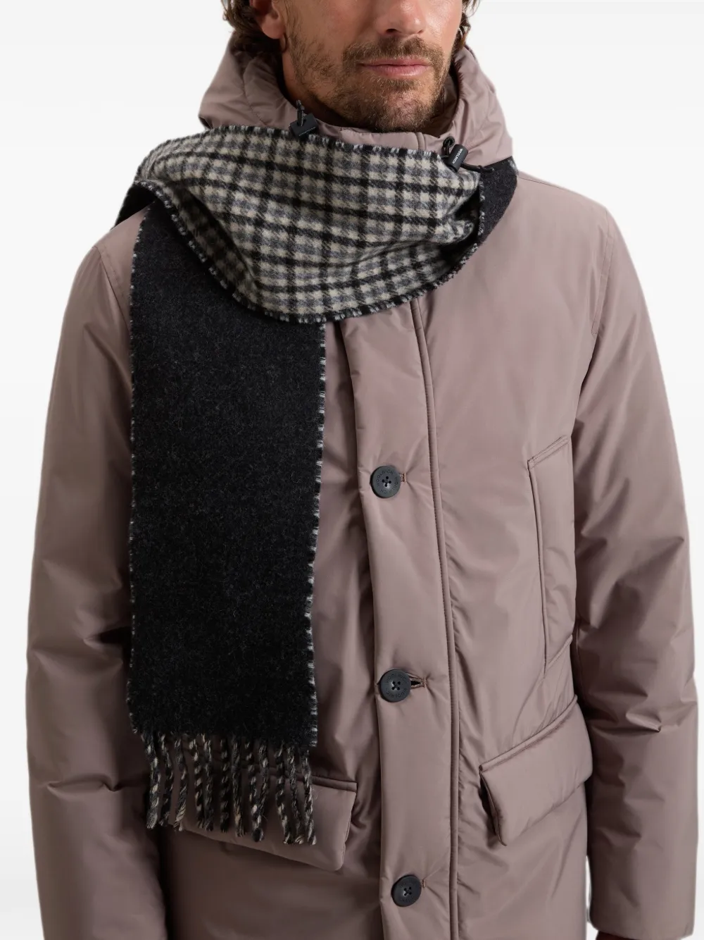 Woolrich Geruite sjaal Zwart