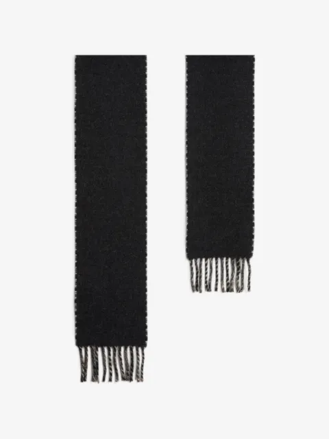 Woolrich checked fringed scarf