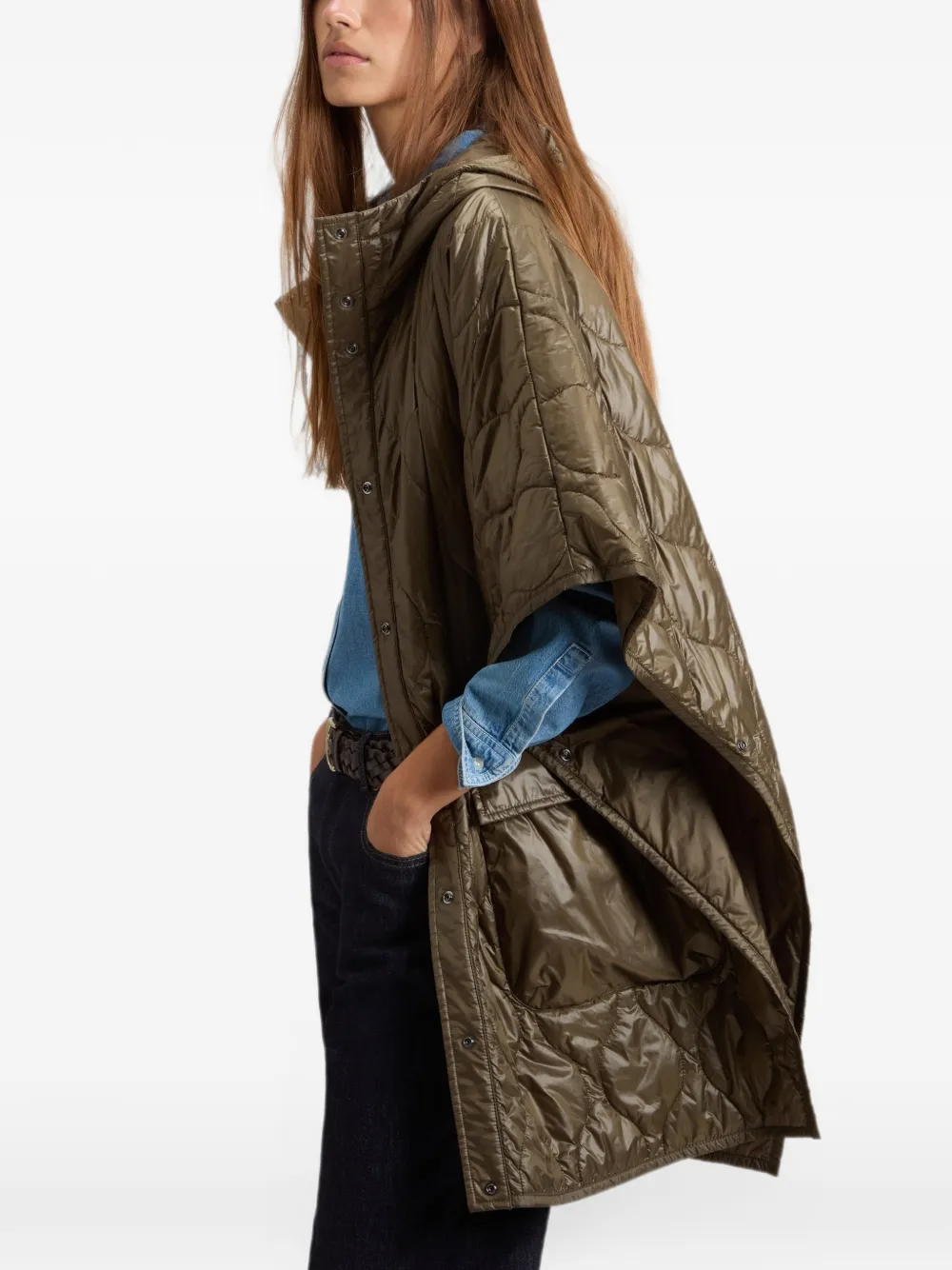Woolrich Cape met capuchon Groen