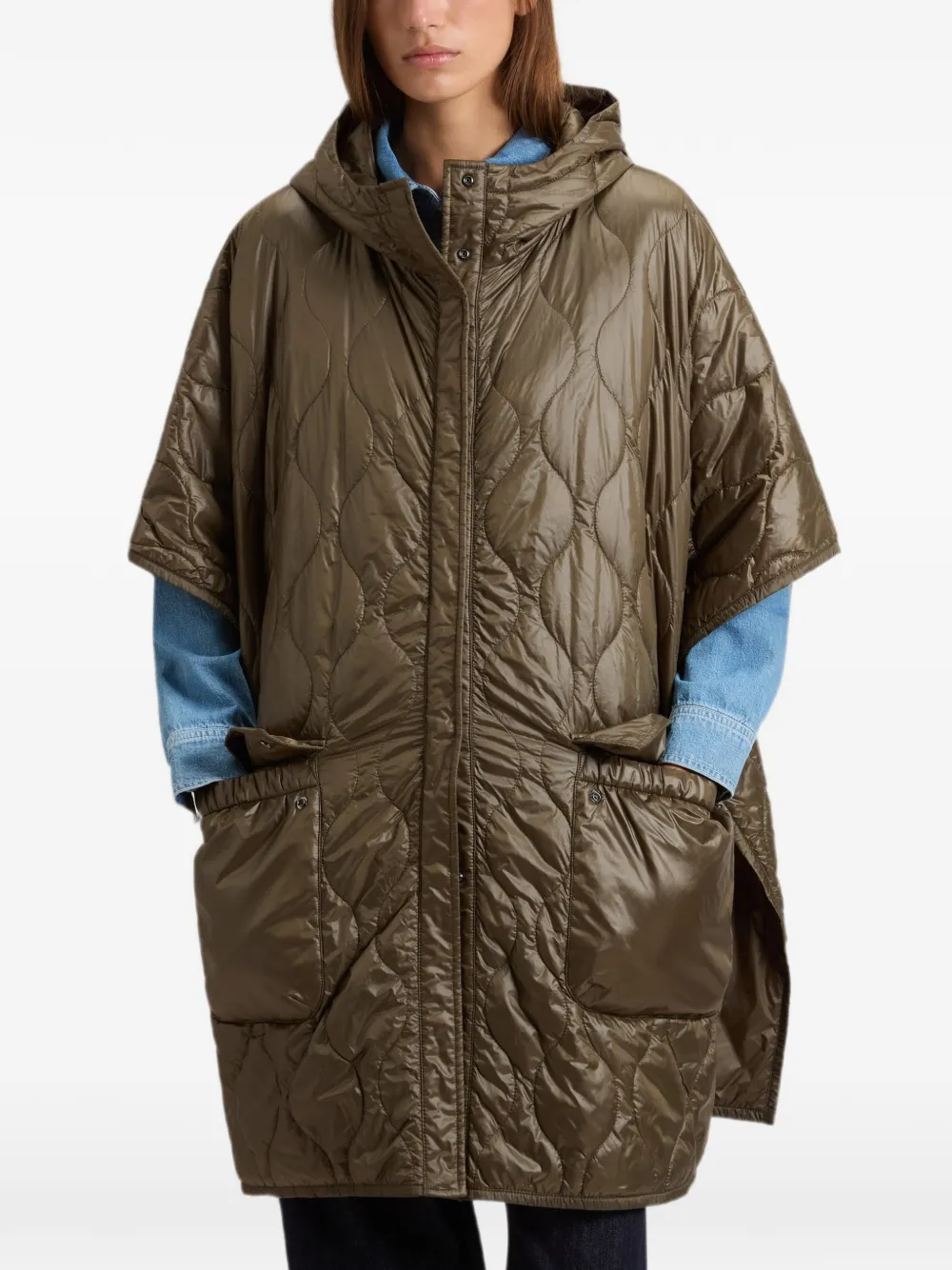 Woolrich Cape met capuchon Groen