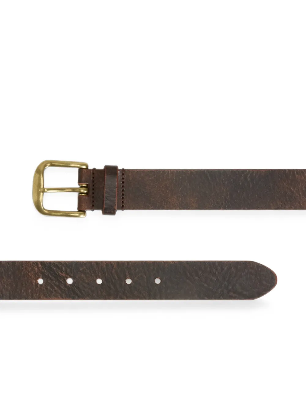 Woolrich logo-engraved leather belt Bruin