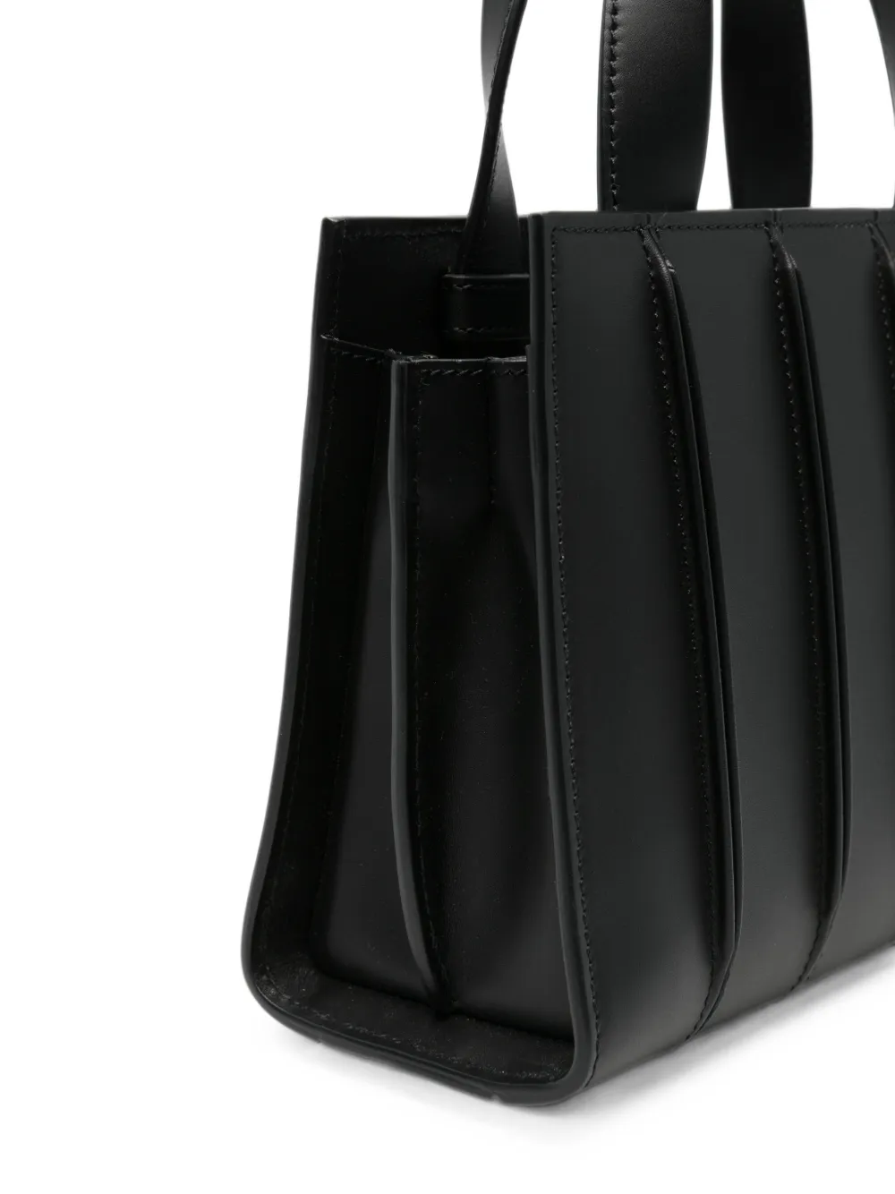 Max Mara Leren shopper met vlakken Zwart