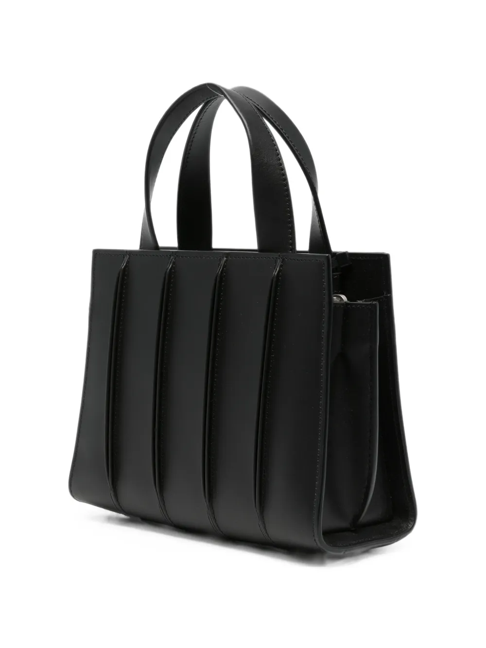 Max Mara Leren shopper met vlakken Zwart
