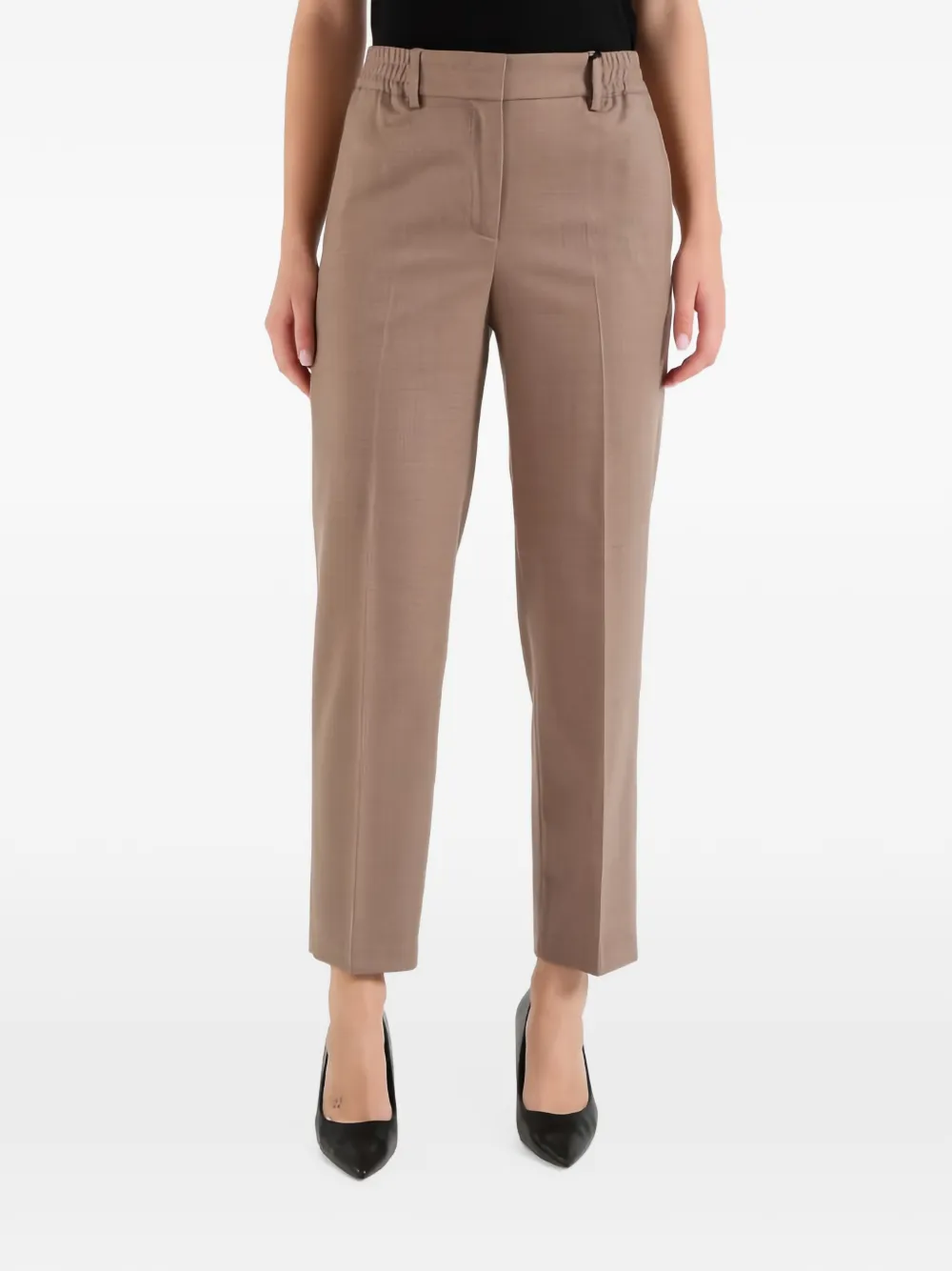 Seventy elasticated-waist cropped trousers Bruin