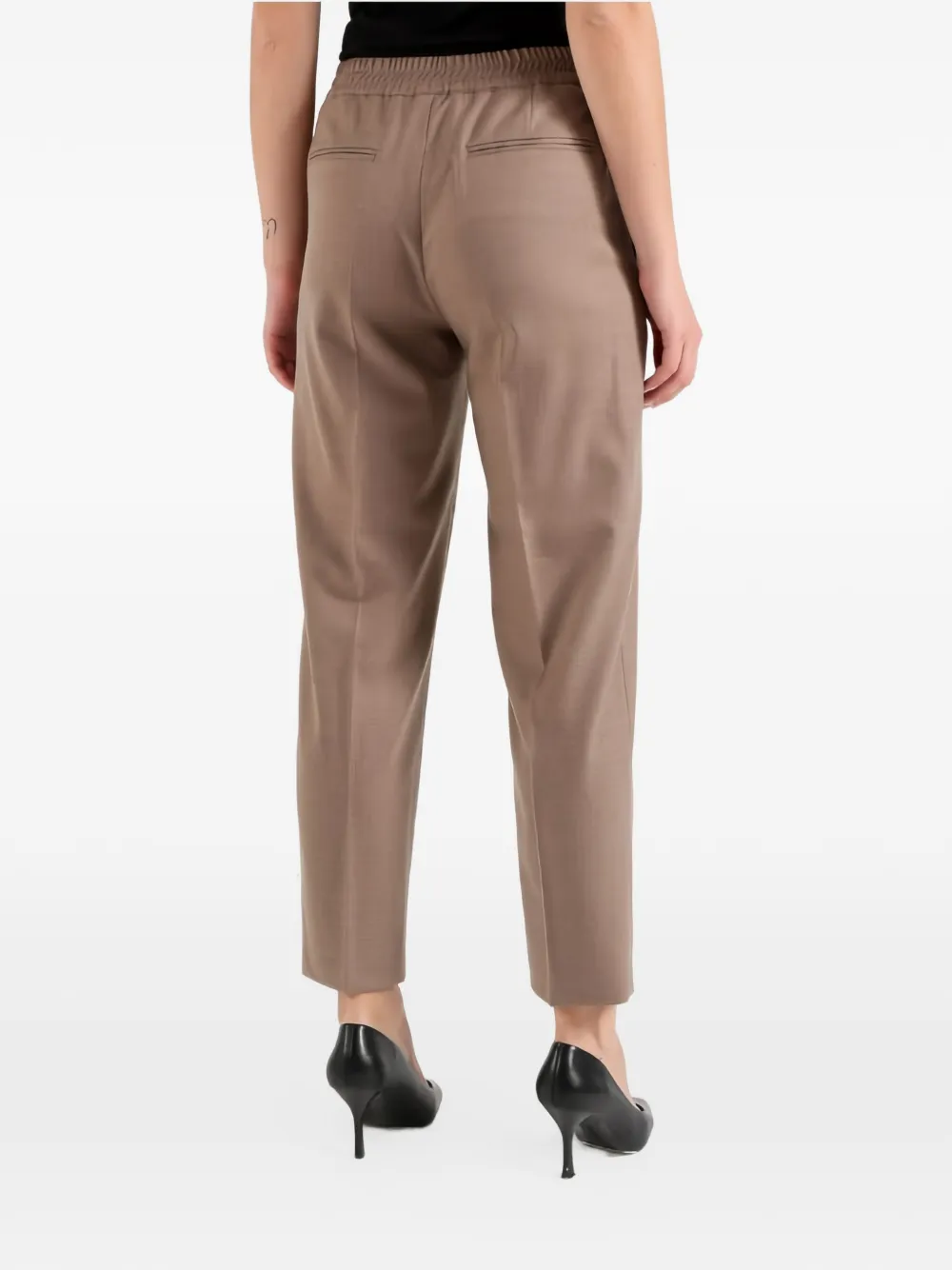 Seventy elasticated-waist cropped trousers Bruin