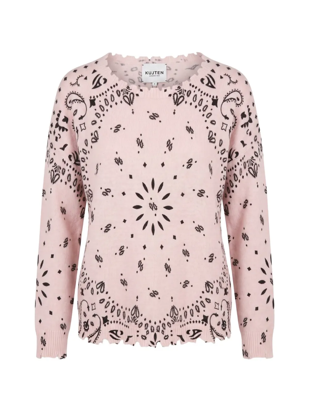 kujten bandana-print distressed-effect knit - Rosa