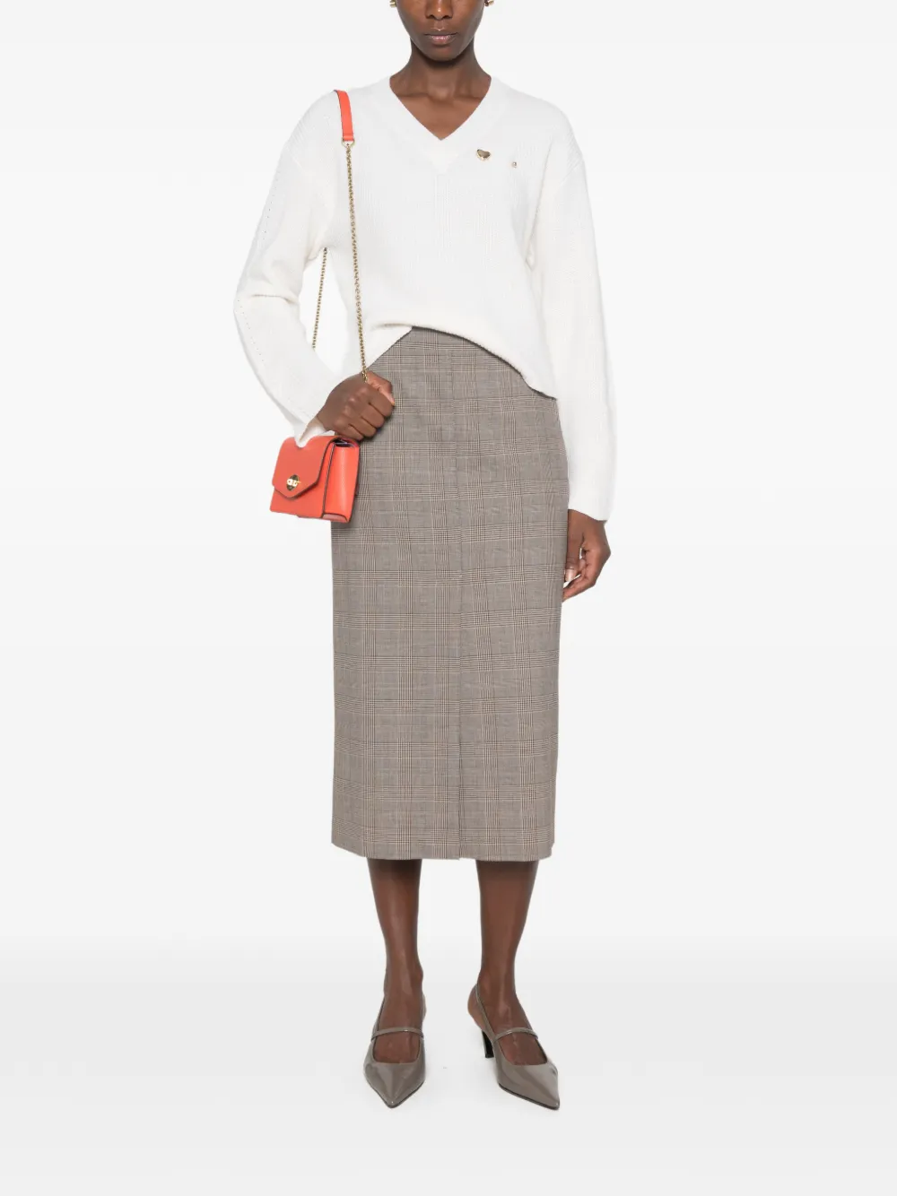 TWINSET Ribgebreide trui Wit