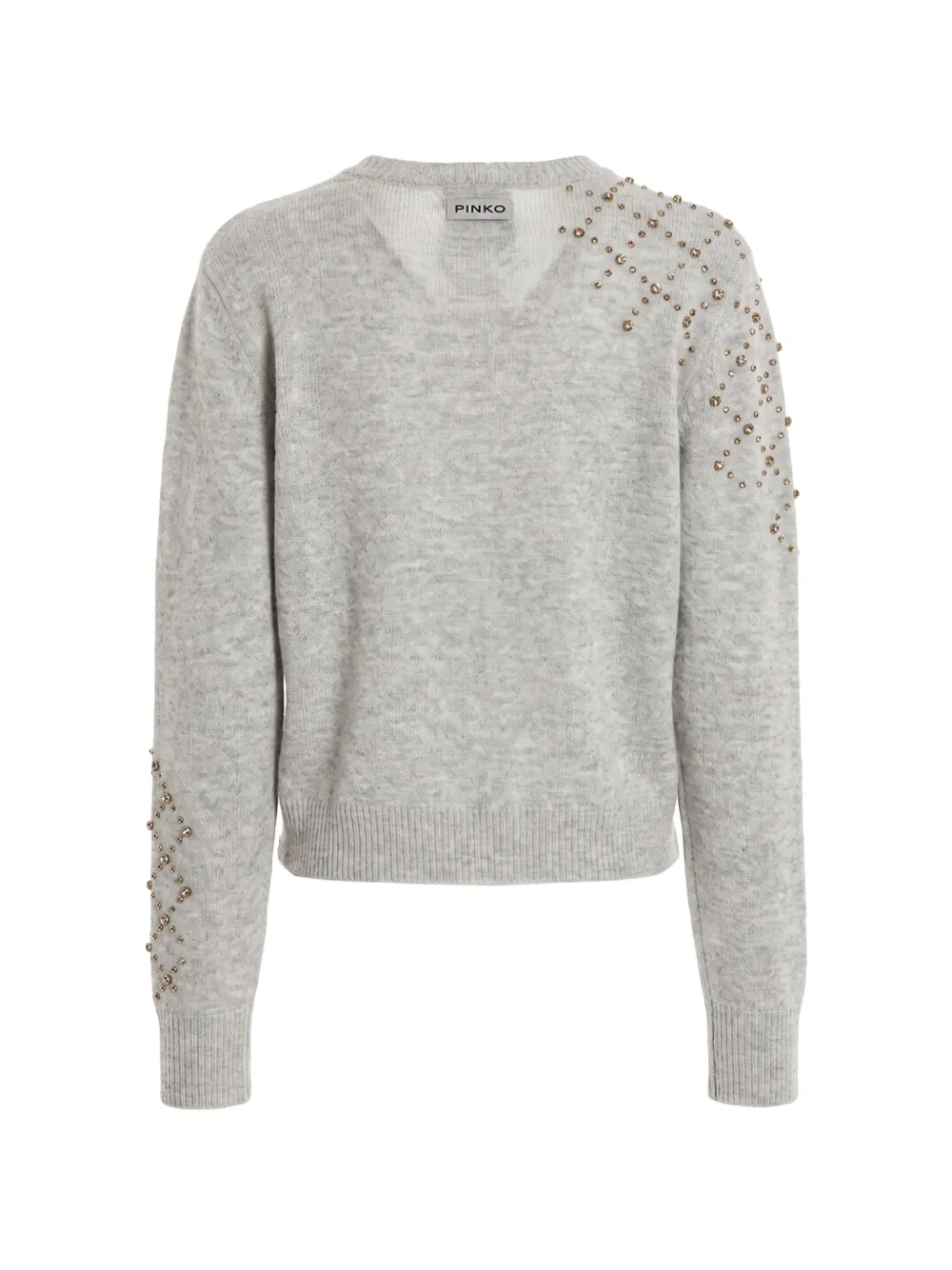 PINKO Wollen sweater verfraaid met kristallen Grijs