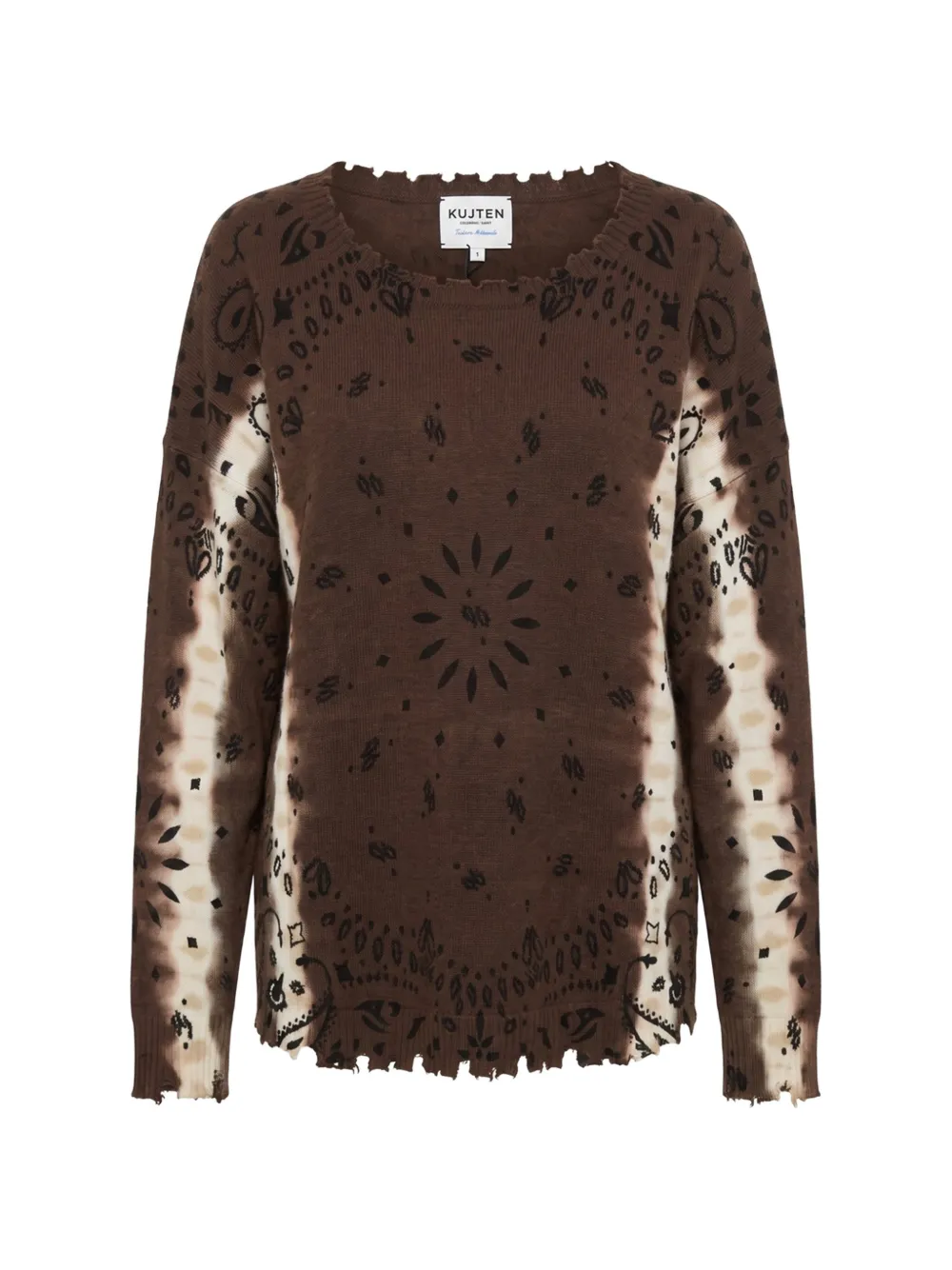 kujten bandana-print cashmere sweater - Braun
