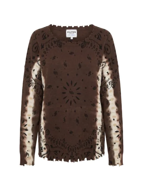 kujten bandana-print cashmere sweater