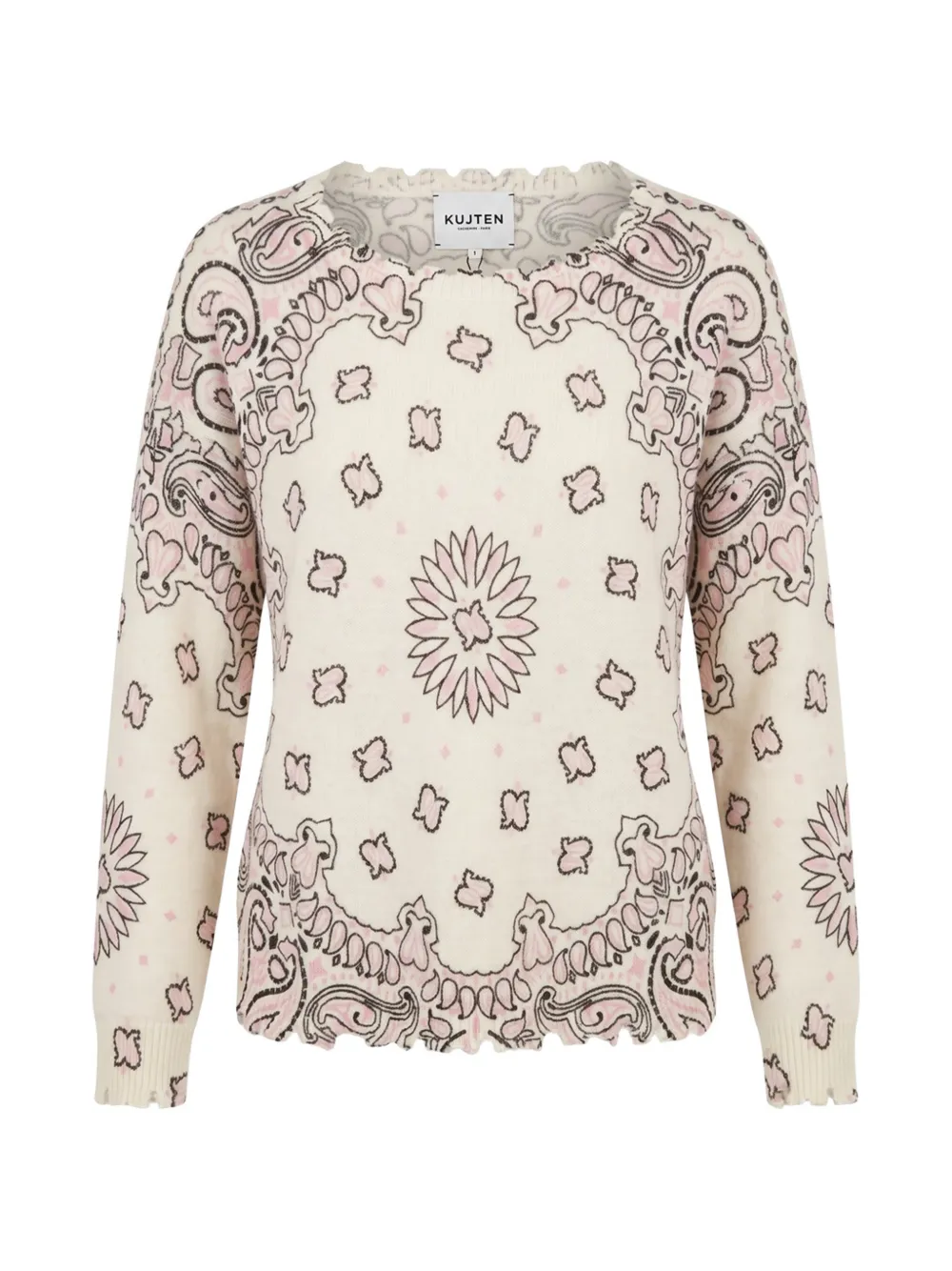 kujten Pull Mela Bandana Bico paisley-print cashmere sweater - Weiß