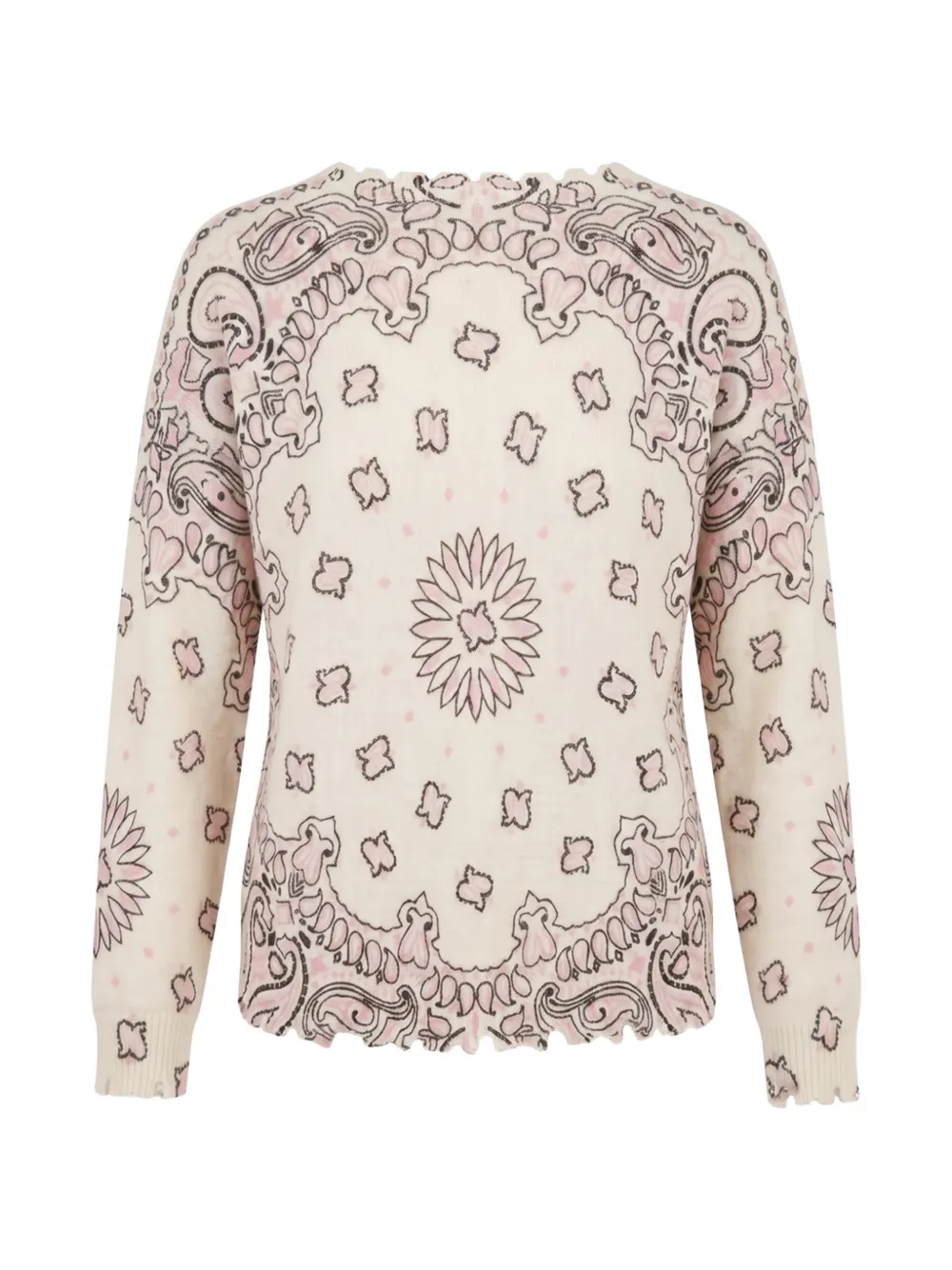 kujten Pull Mela Bandana Bico kasjmier trui met paisley-print Wit