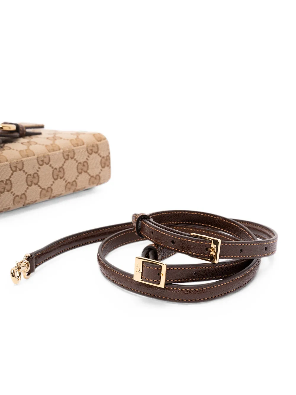 Gucci Medium Horsebit Ristretto schoudertas Beige