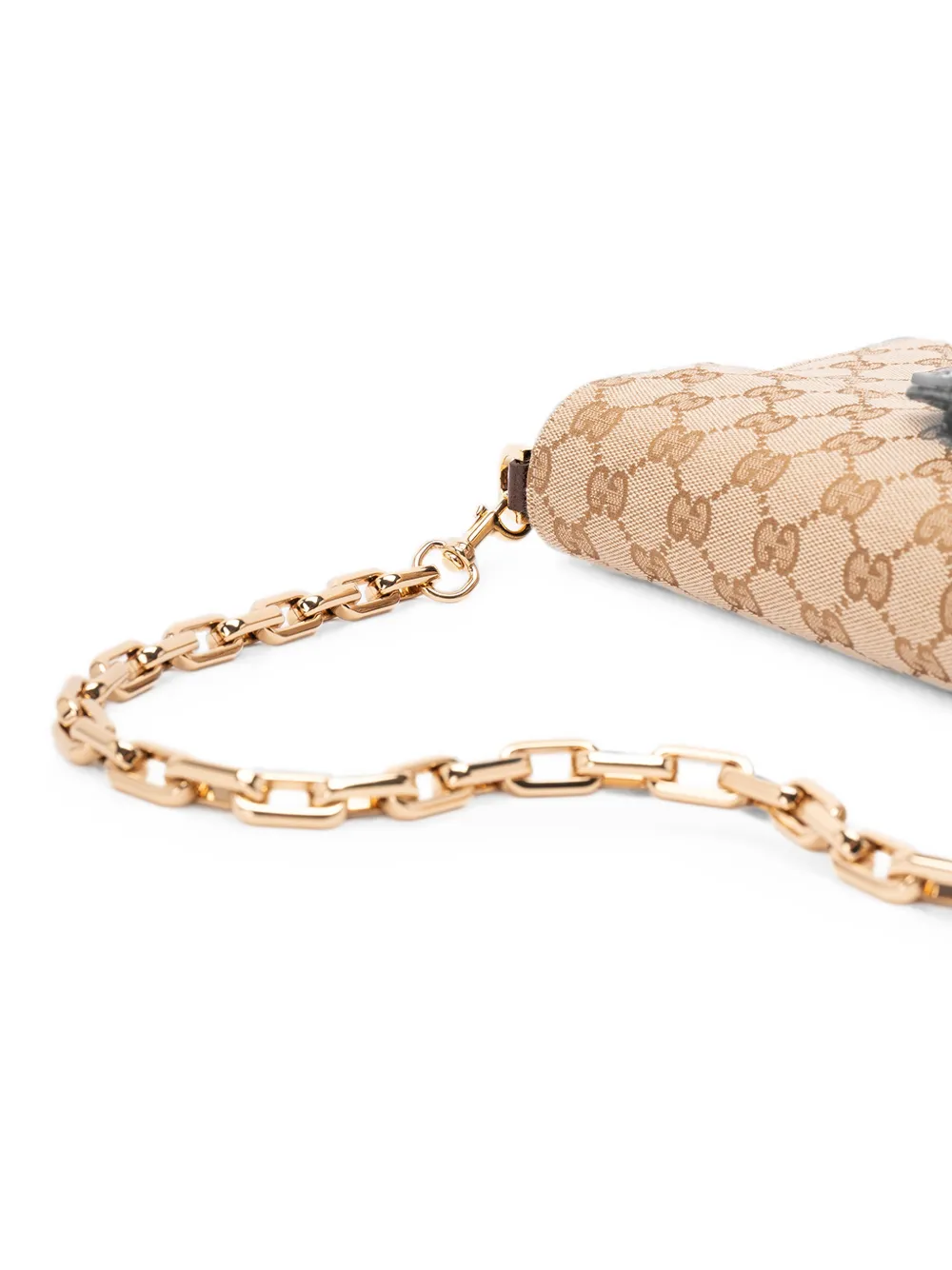 Gucci Medium Horsebit Ristretto schoudertas Beige