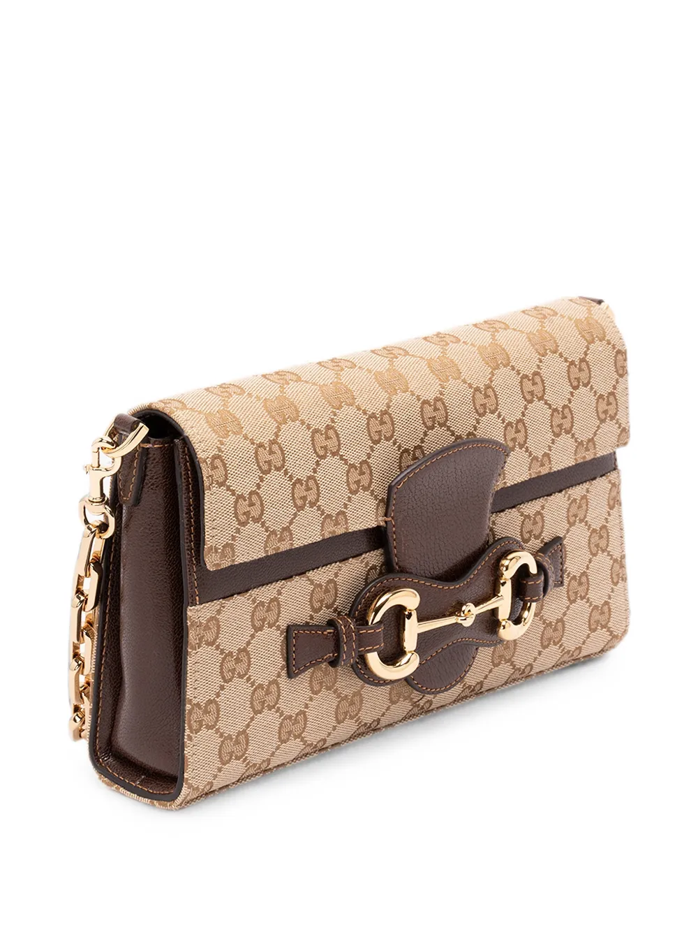 Gucci Medium Horsebit Ristretto schoudertas Beige