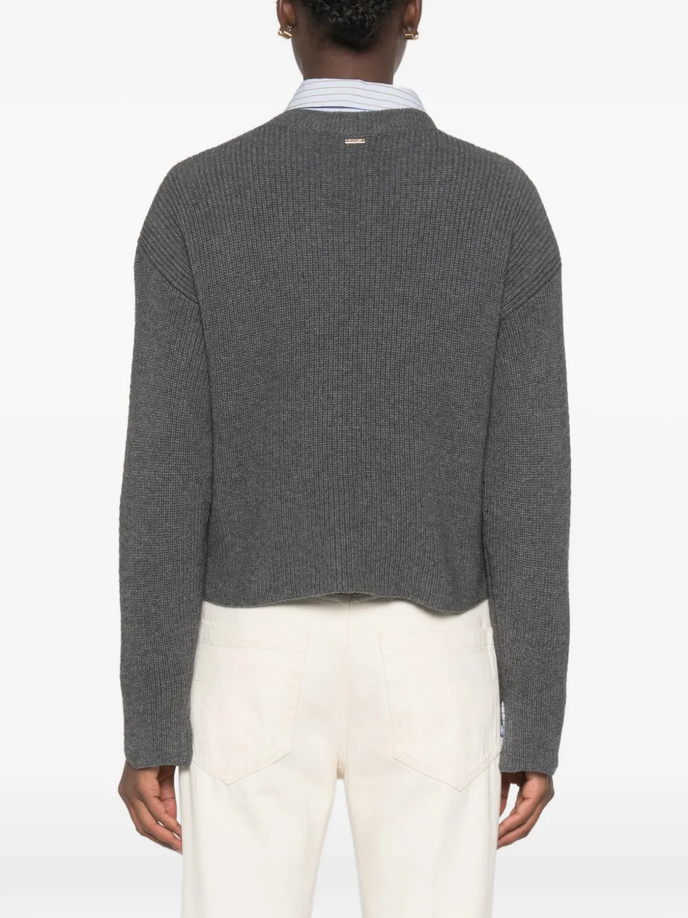 TWINSET Ribgebreide trui Grijs