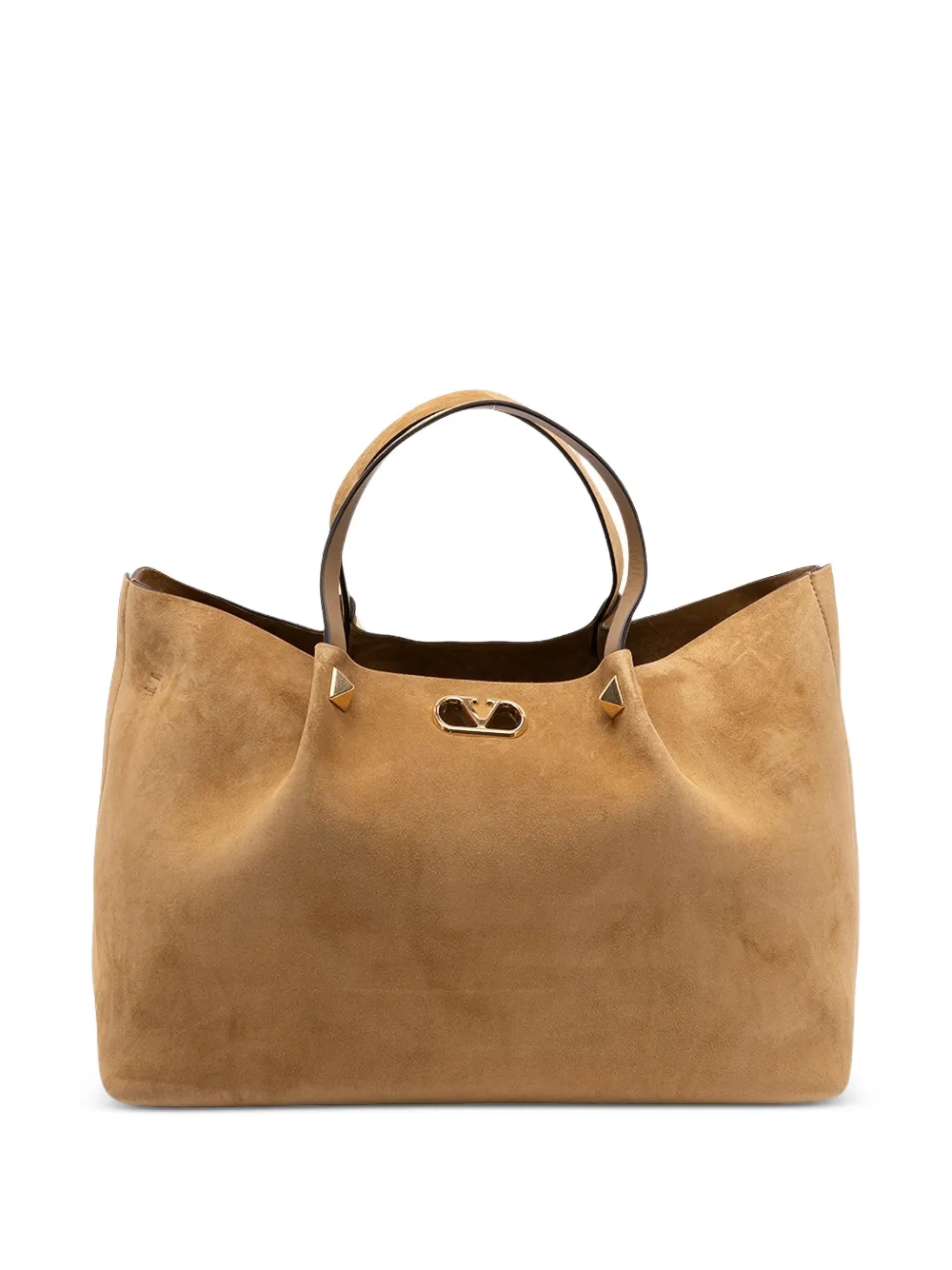 Valentino Garavani Borsa a spalla Rockstud grande - Toni neutri