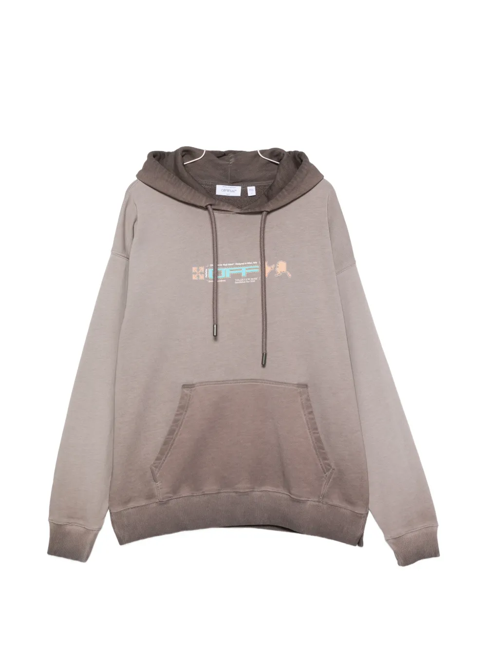 Off-White Arrows-print cotton hoodie - Braun