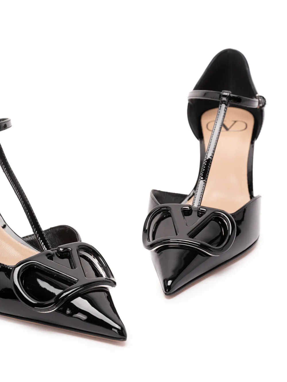 Valentino Garavani VLogo Signature patent leather pumps Zwart
