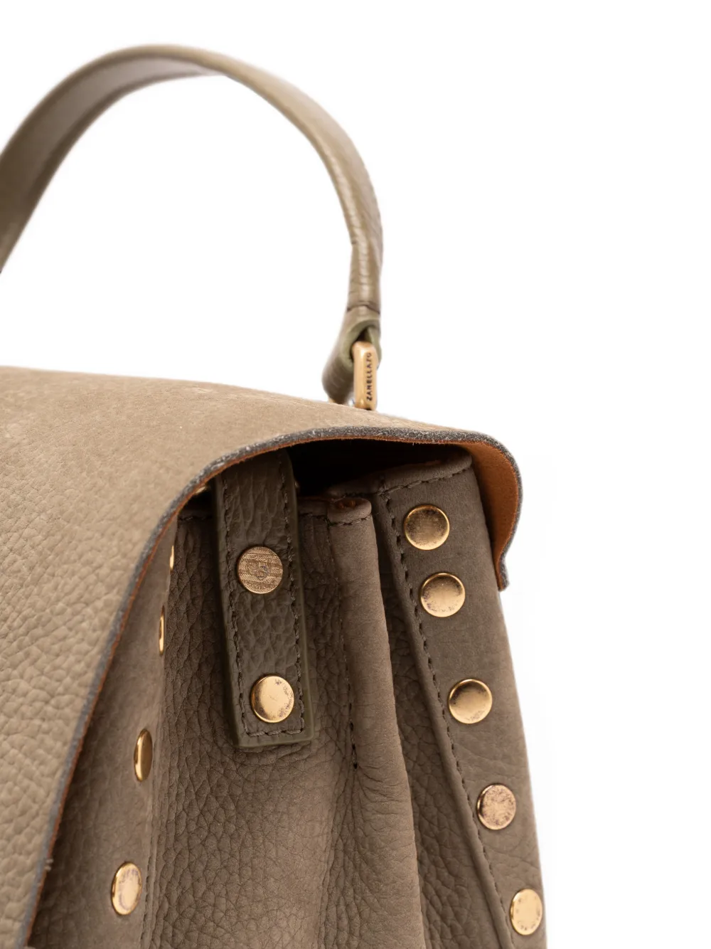 Zanellato Postina kleine shopper verfraaid met studs Beige