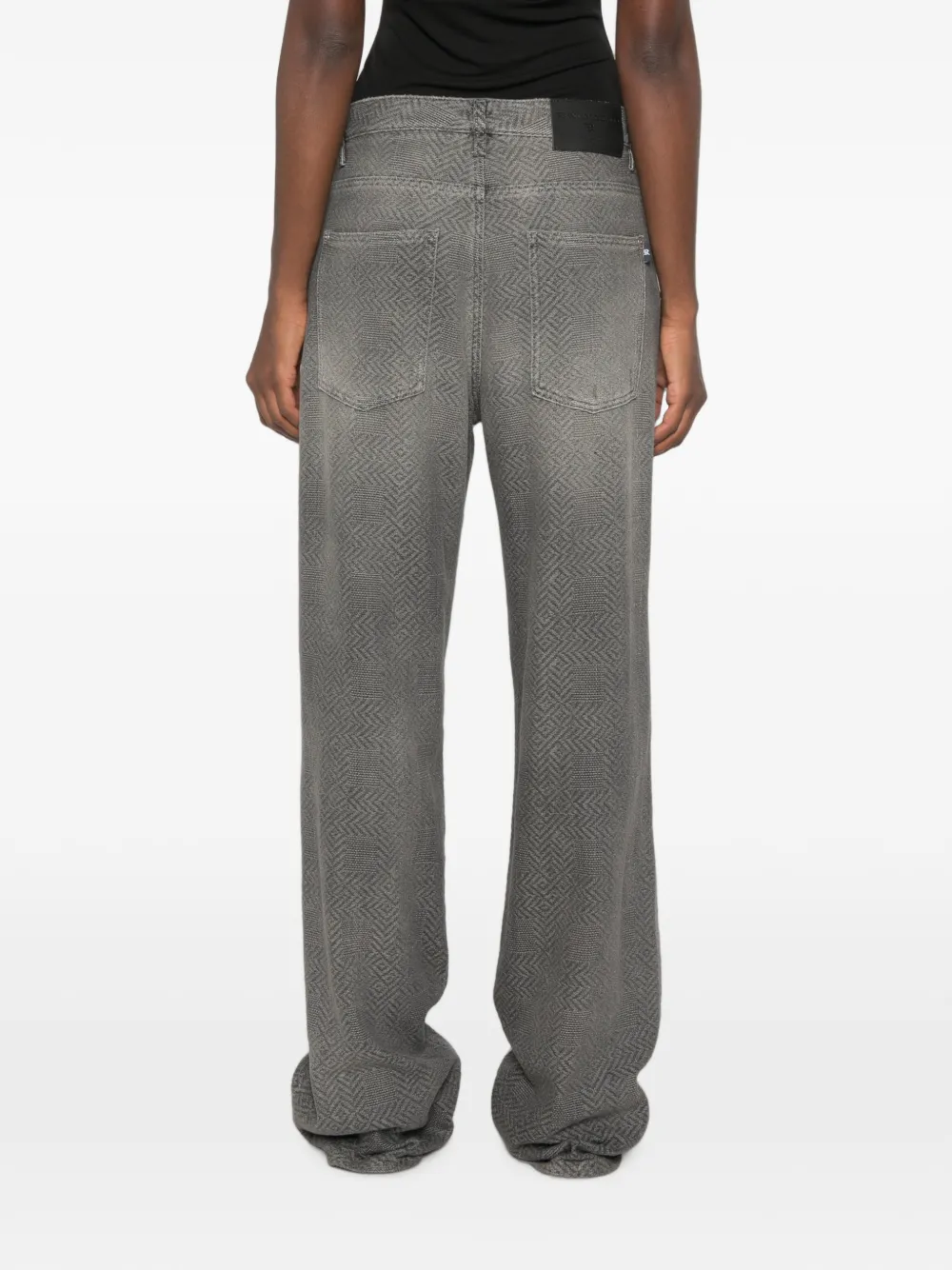 Ermanno Scervino Jeans met wijde pijpen en geometrisch patroon Grijs