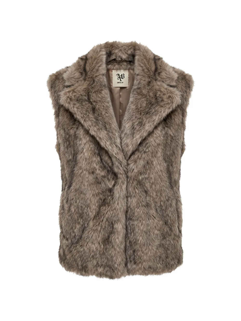 Aniye By faux-fur notched-lapels gilet - Nude