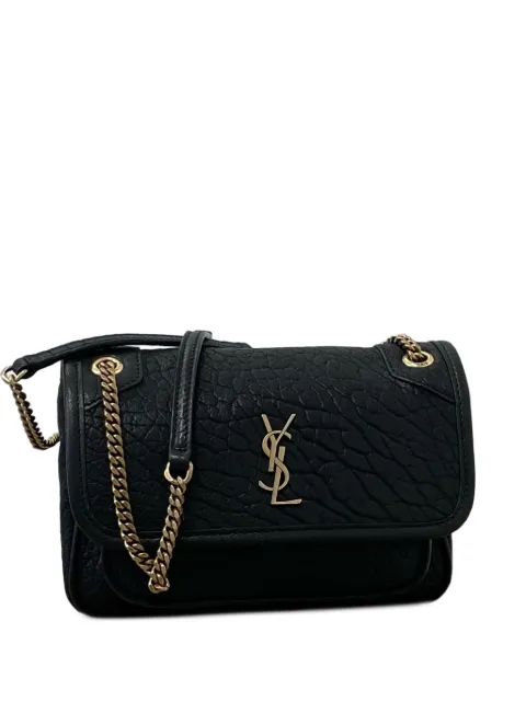 Saint Laurent bolso de hombro Niki mini de piel de borrego graneada