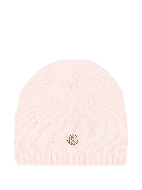 Moncler Enfant logo-patch beanie hat